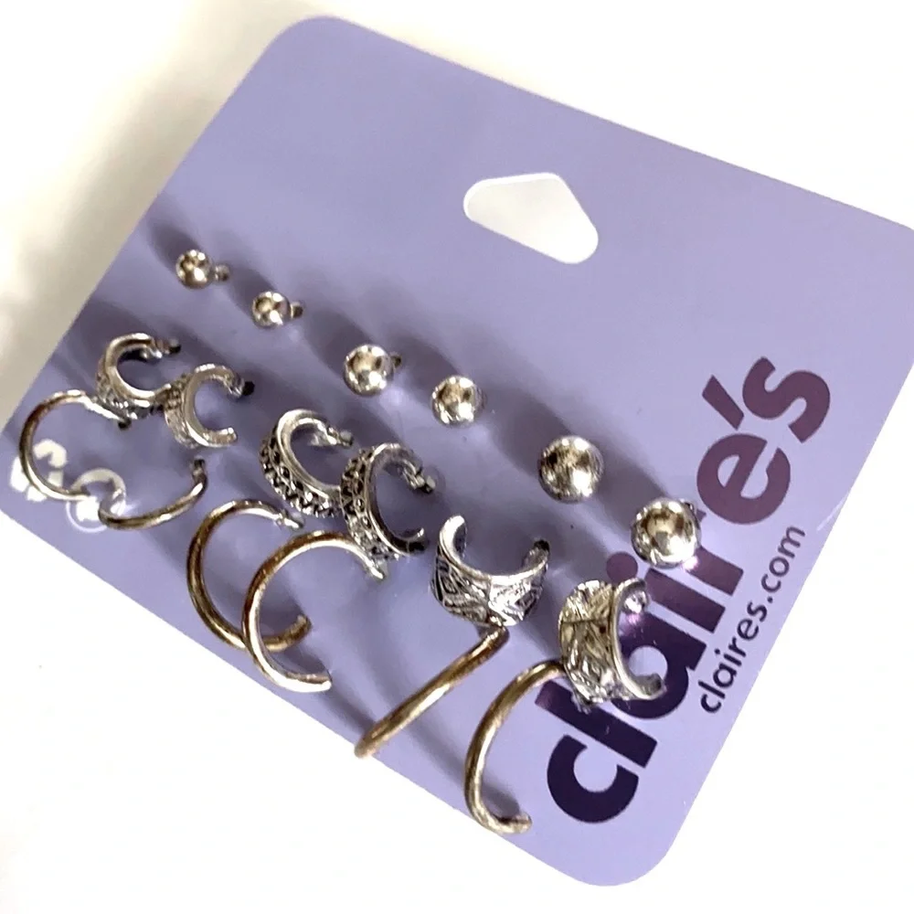 Claire’s (9) pairs of various earrings, NWT - In Original‎ Sealed Packagi…